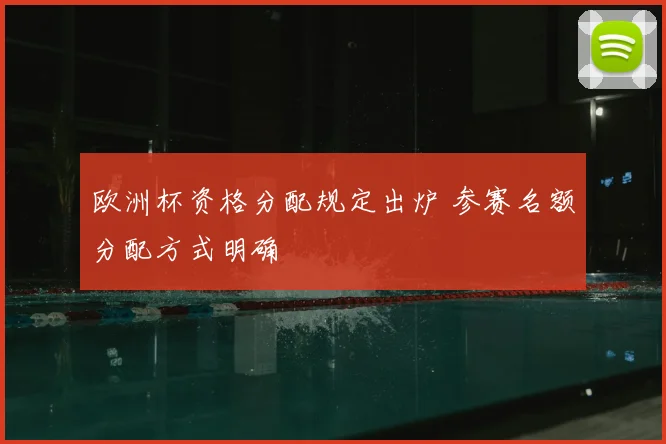 欧洲杯资格分配规定出炉 参赛名额分配方式明确